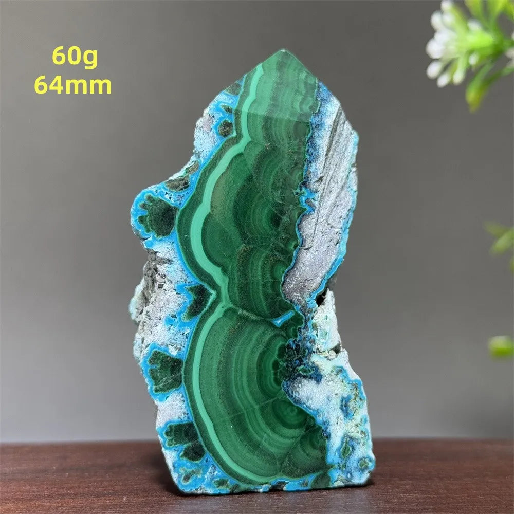 Tour de chrysocolle bleue naturelle, obélisque de forme libre, pierre brute, spécimen minéral, guérison Reiki, méditation, sorcellerie, décoration intérieure