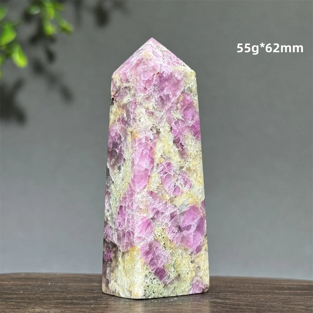Natural Plum Blossom Tourmaline Obelisk