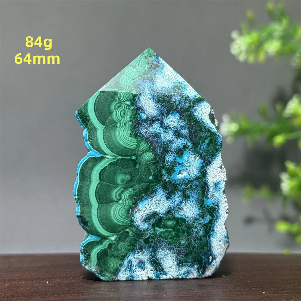 Tour de chrysocolle bleue naturelle, obélisque de forme libre, pierre brute, spécimen minéral, guérison Reiki, méditation, sorcellerie, décoration intérieure