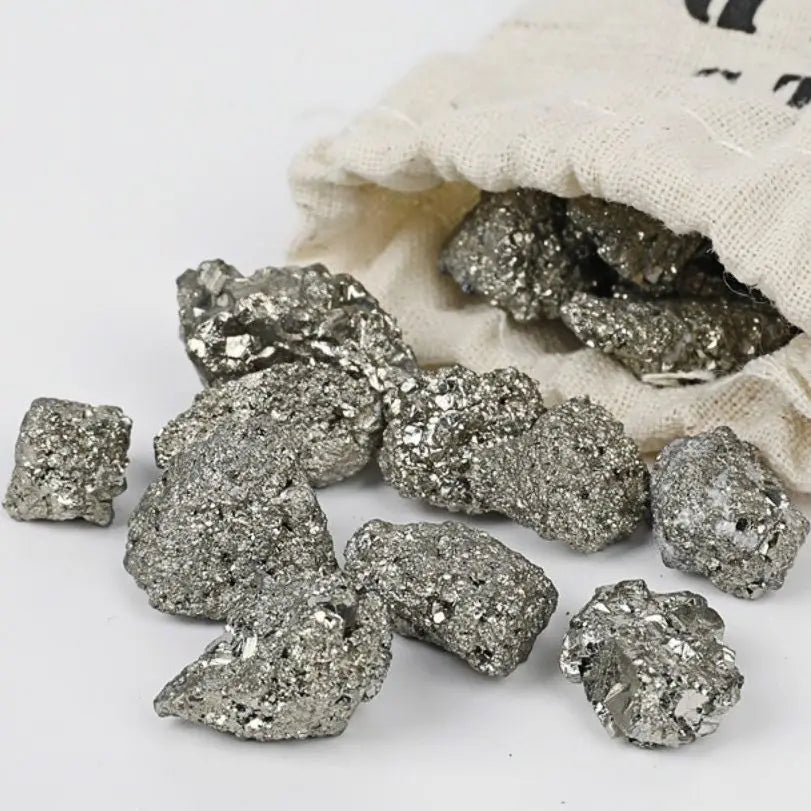 200 g de pyrite naturelle, pierre brute, cristal, amas de roche, énergie minérale, décoration de la maison, collection d'échantillons de décoration minérale