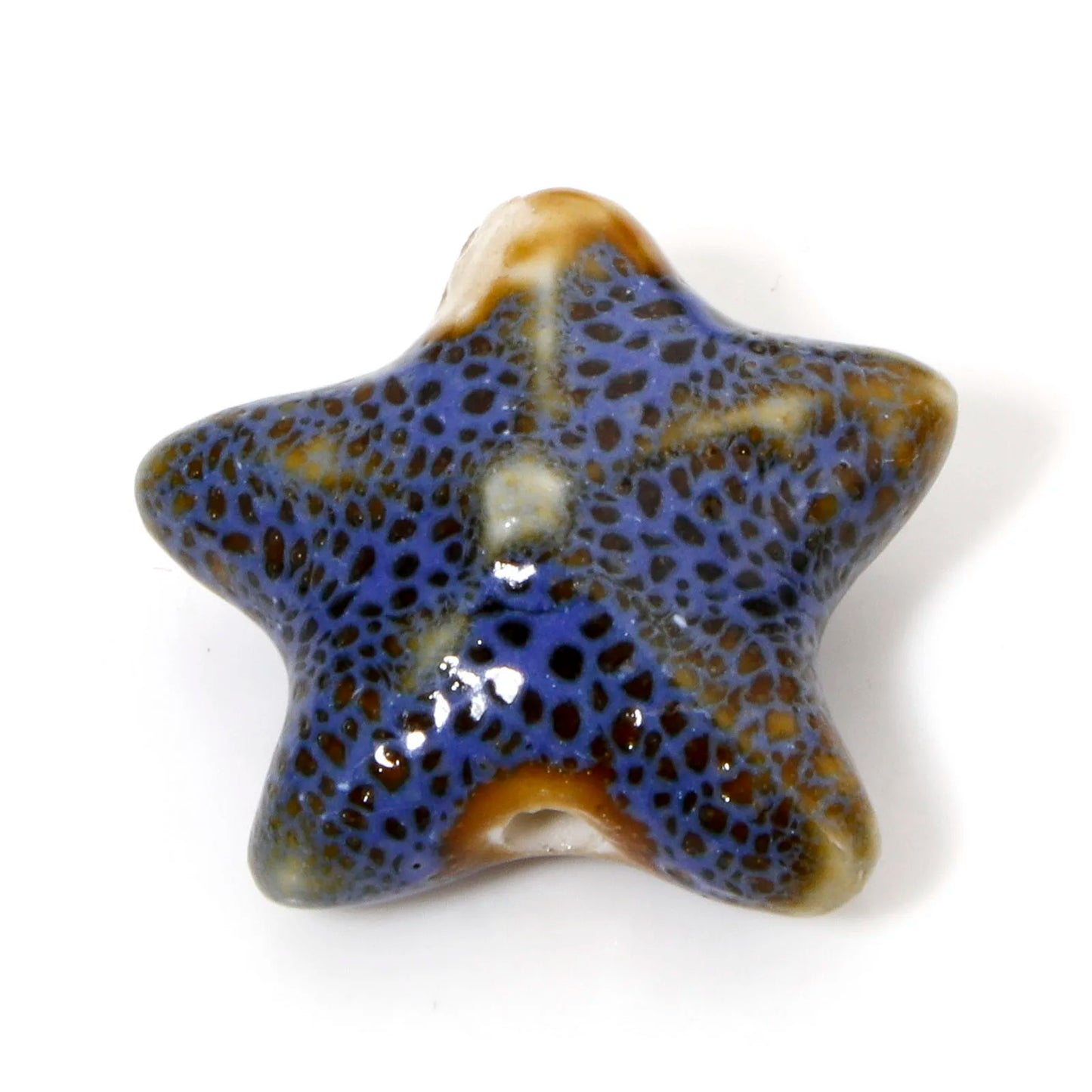 10 PCs Ceramic Starfish Beads (22mm x 19mm)