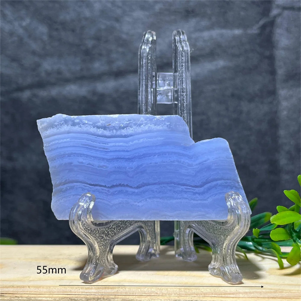 Natural Blue Lace Agate Slab (With Stand)