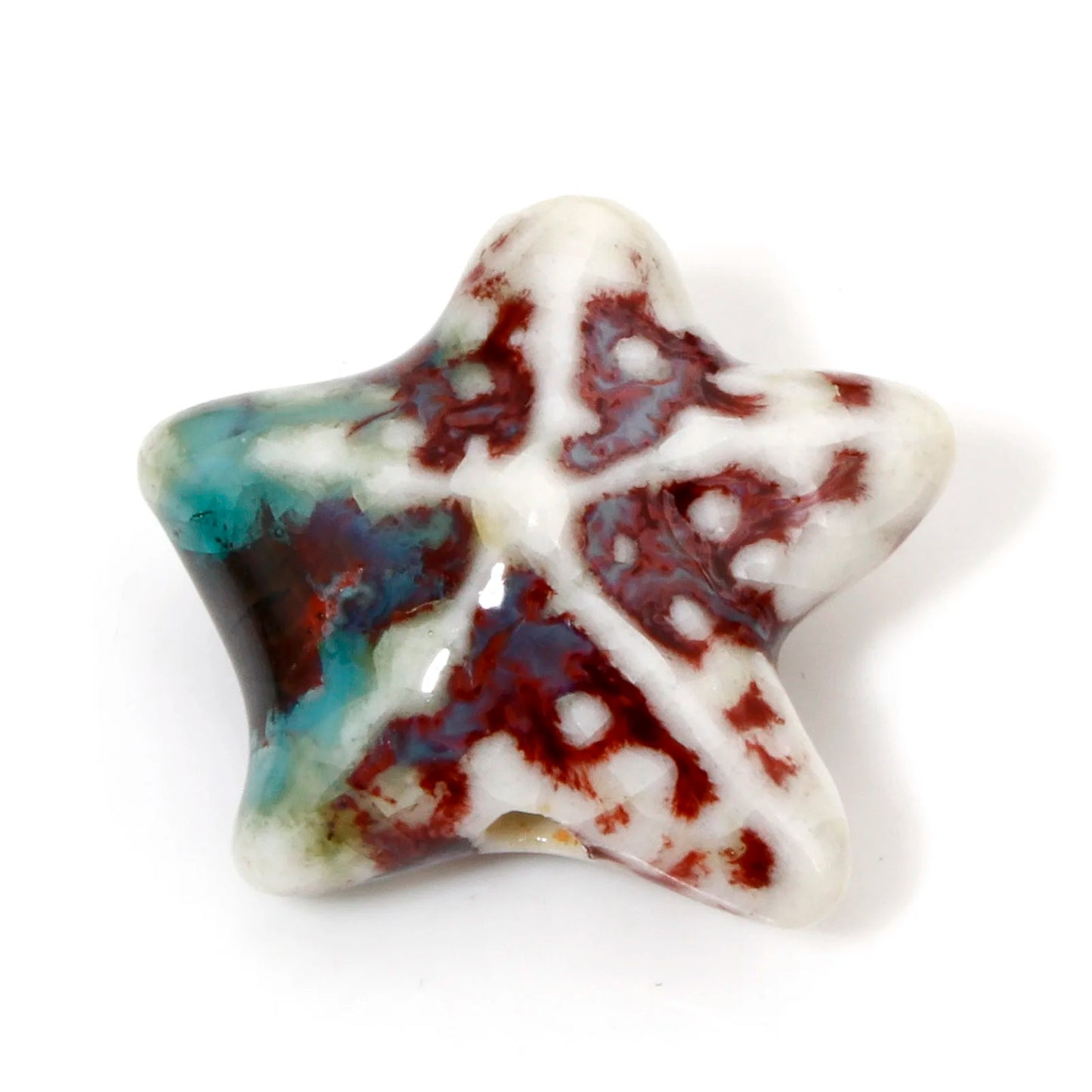 10 PCs Ceramic Starfish Beads (22mm x 19mm)