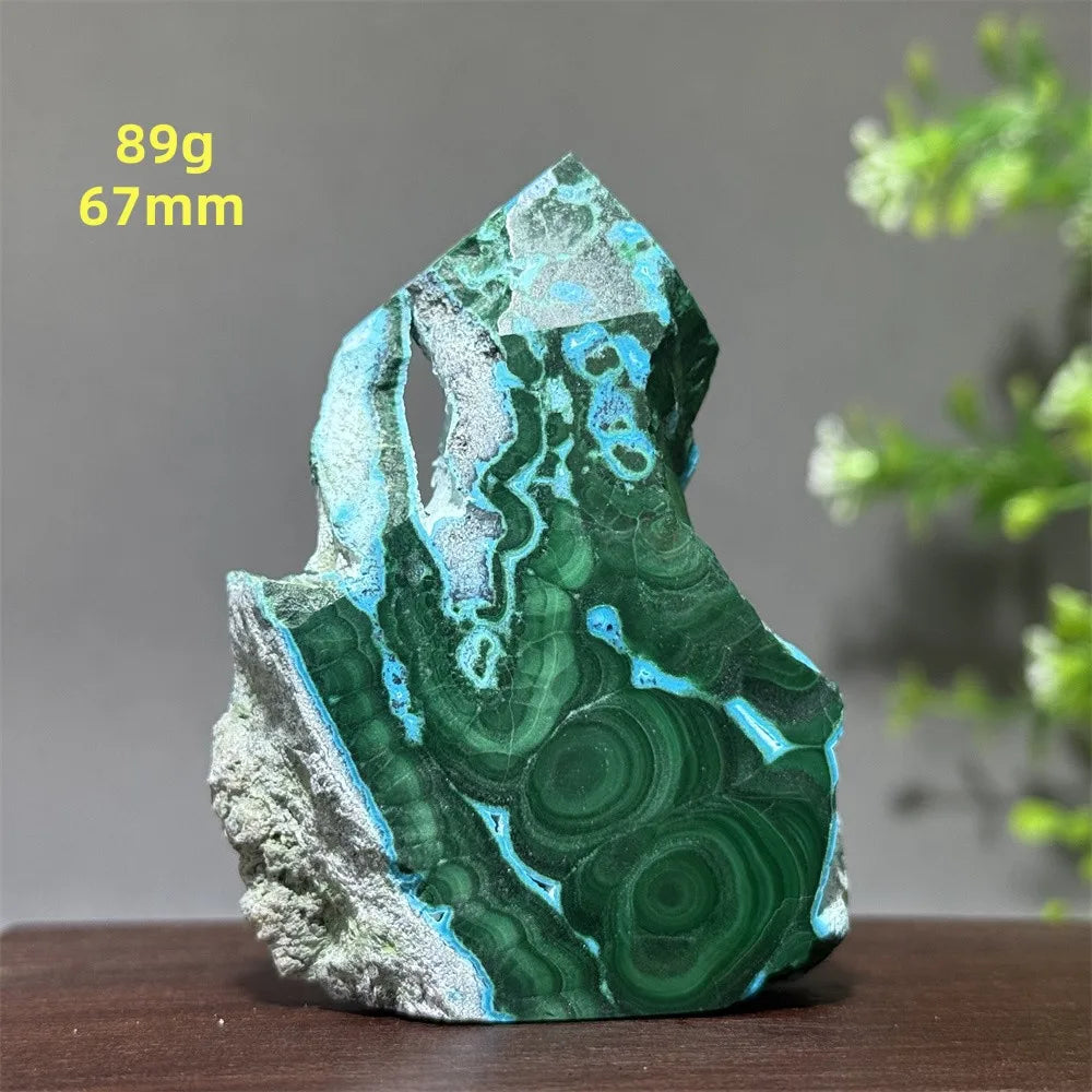 Tour de chrysocolle bleue naturelle, obélisque de forme libre, pierre brute, spécimen minéral, guérison Reiki, méditation, sorcellerie, décoration intérieure