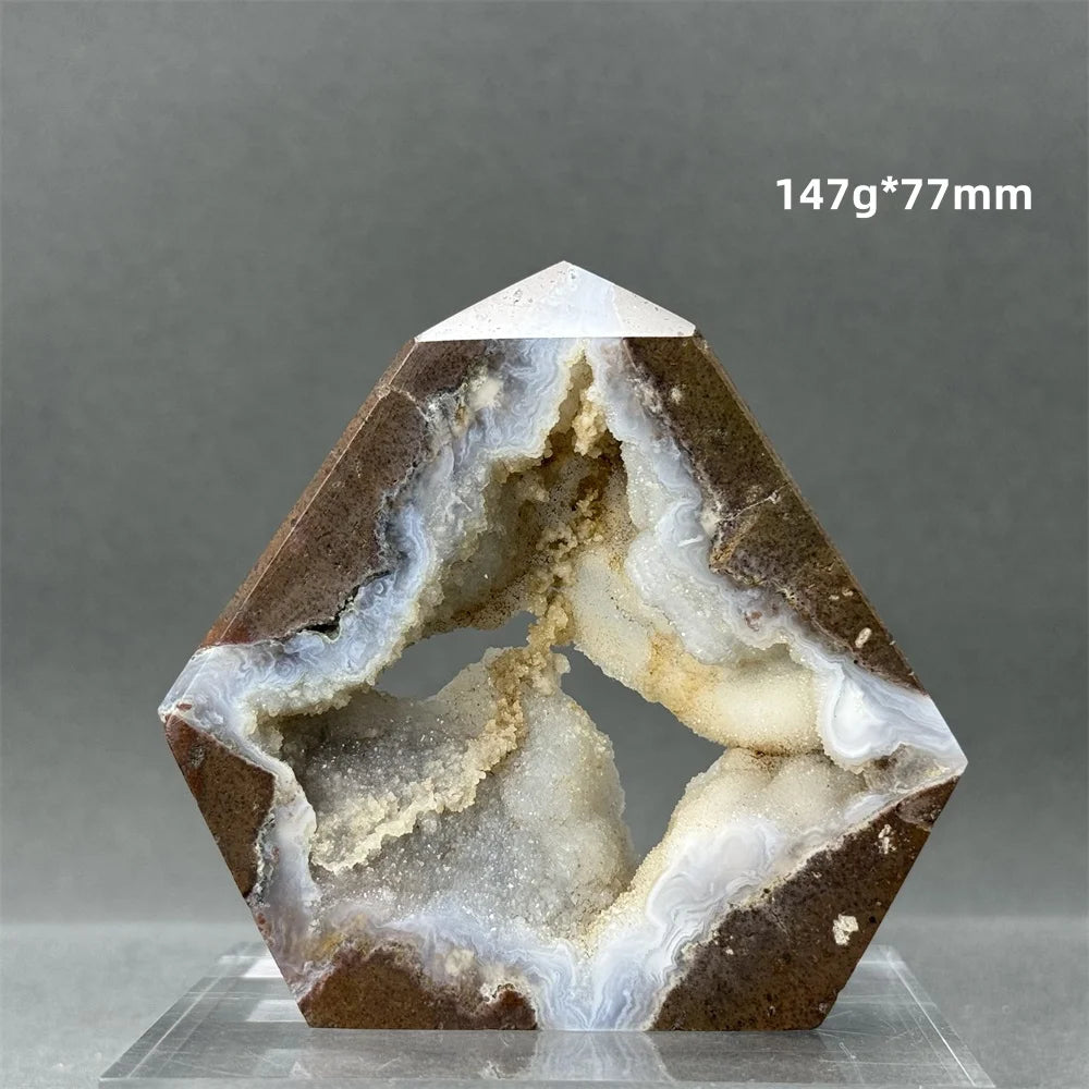 Natural Druzy Geode Fairy Window Tower