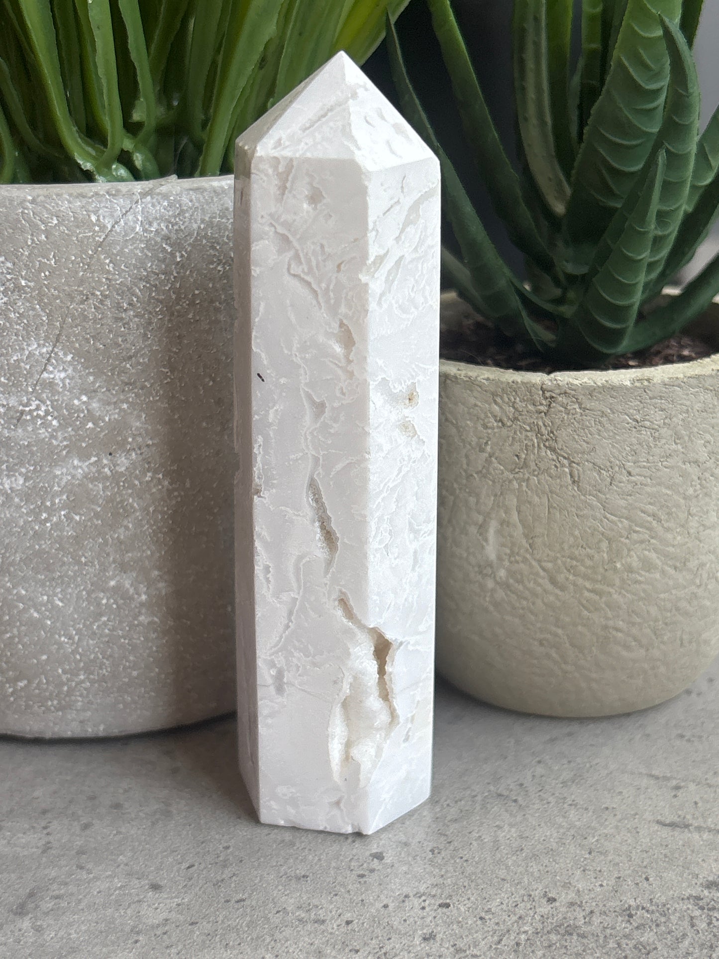 WHITE DRUZY AGATE TOWERS 50% OFF