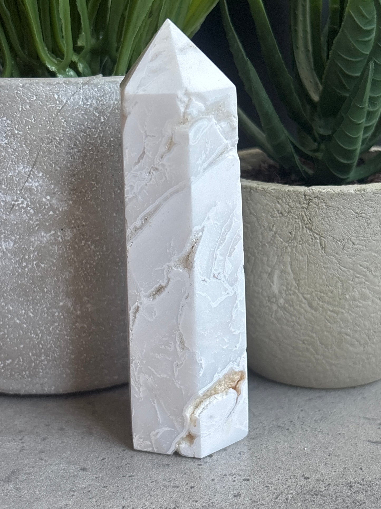 WHITE DRUZY AGATE TOWERS 50% OFF