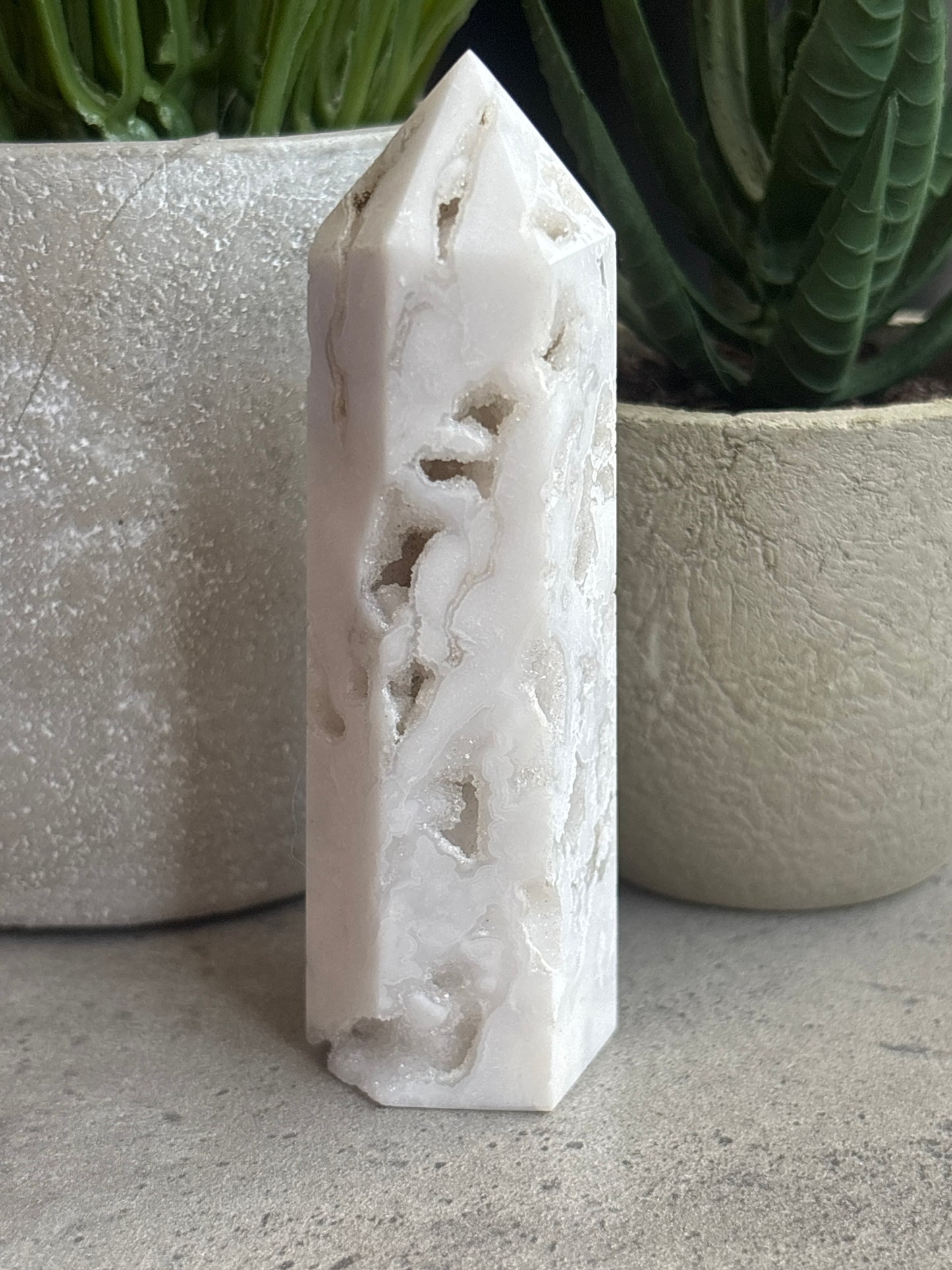 WHITE DRUZY AGATE TOWERS 50% OFF