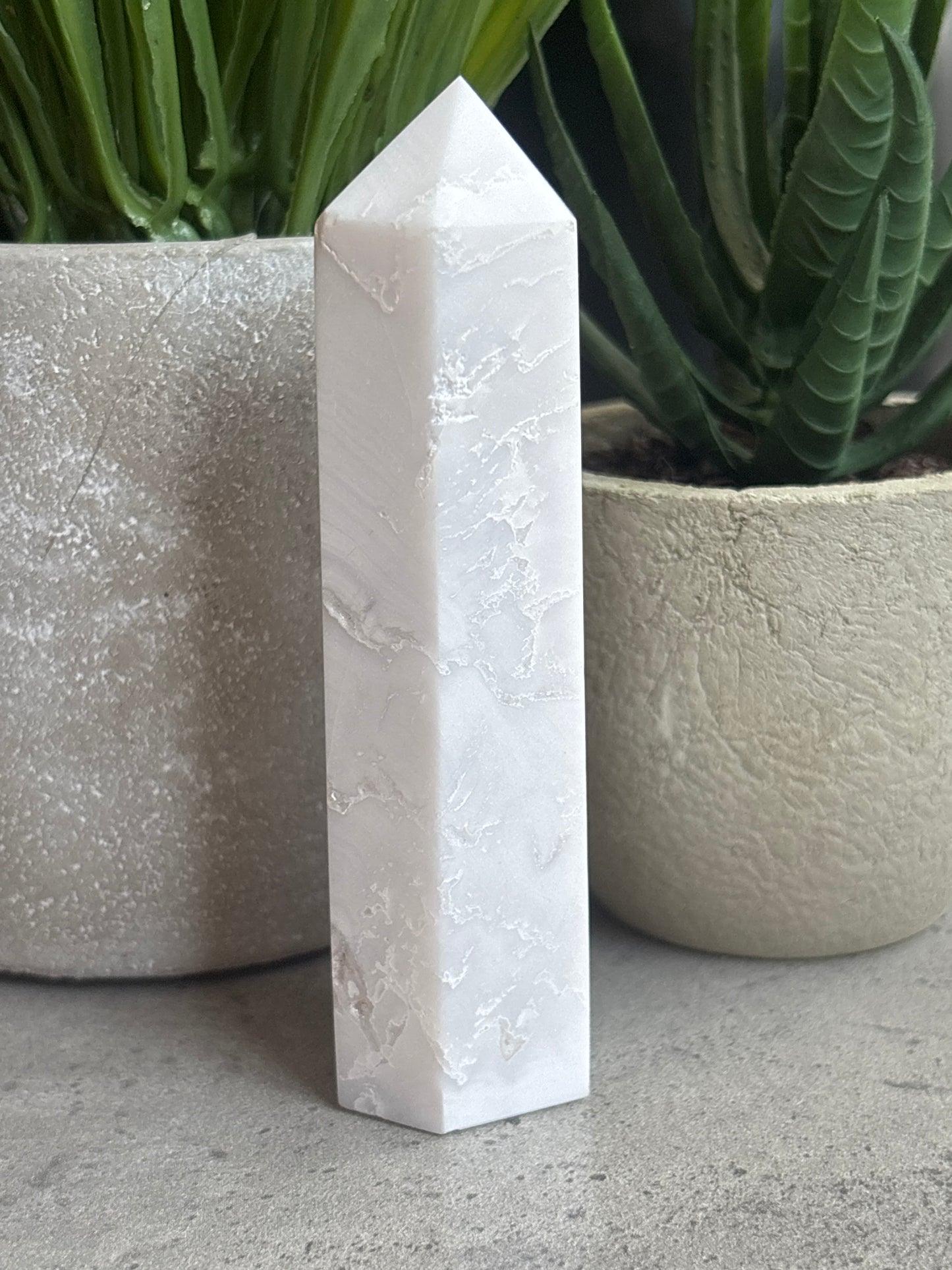 WHITE DRUZY AGATE TOWERS 50% OFF