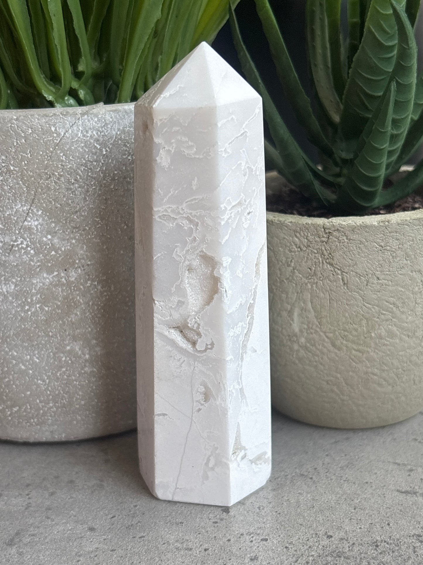 WHITE DRUZY AGATE TOWERS 50% OFF