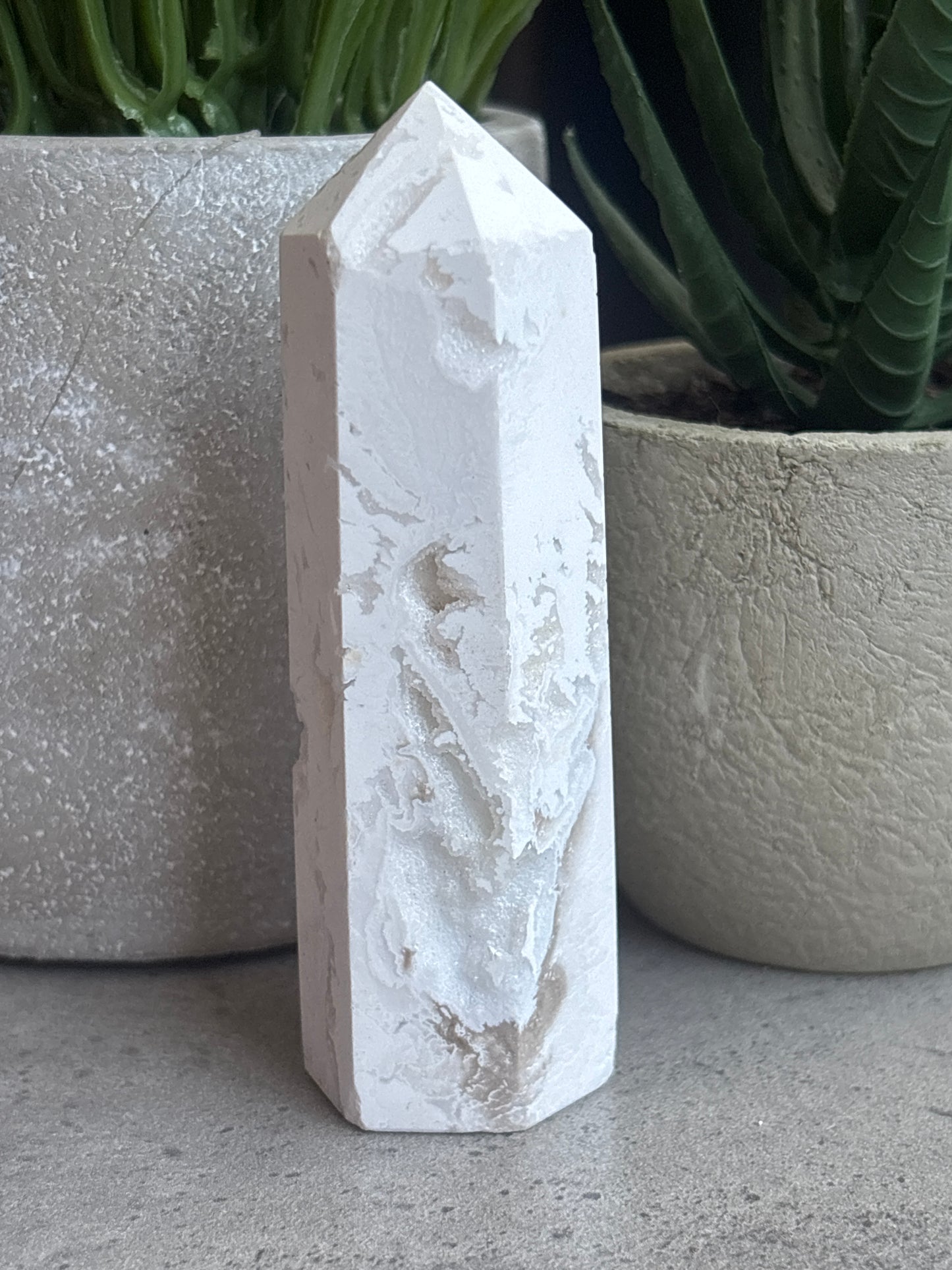 WHITE DRUZY AGATE TOWERS 50% OFF
