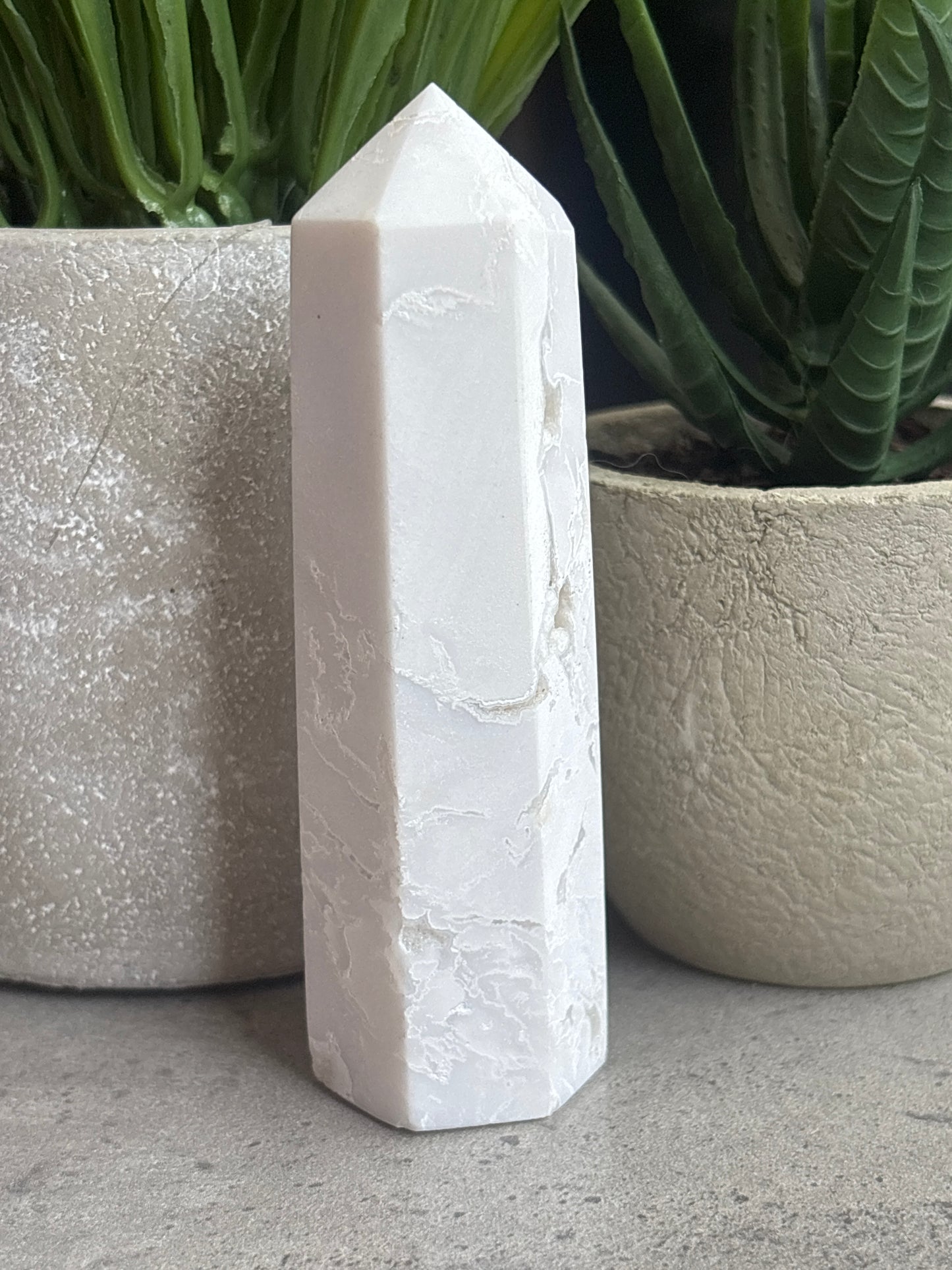 WHITE DRUZY AGATE TOWERS 50% OFF