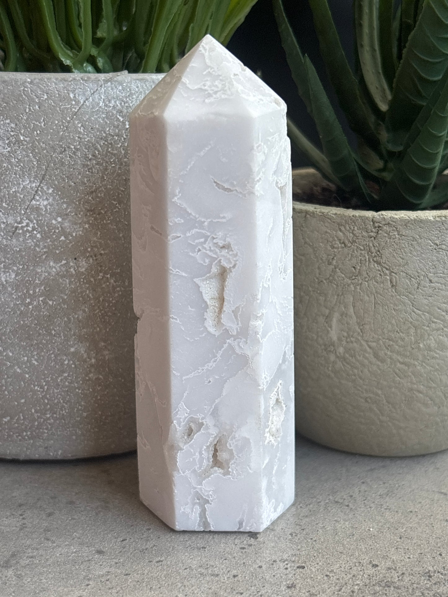 WHITE DRUZY AGATE TOWERS 50% OFF