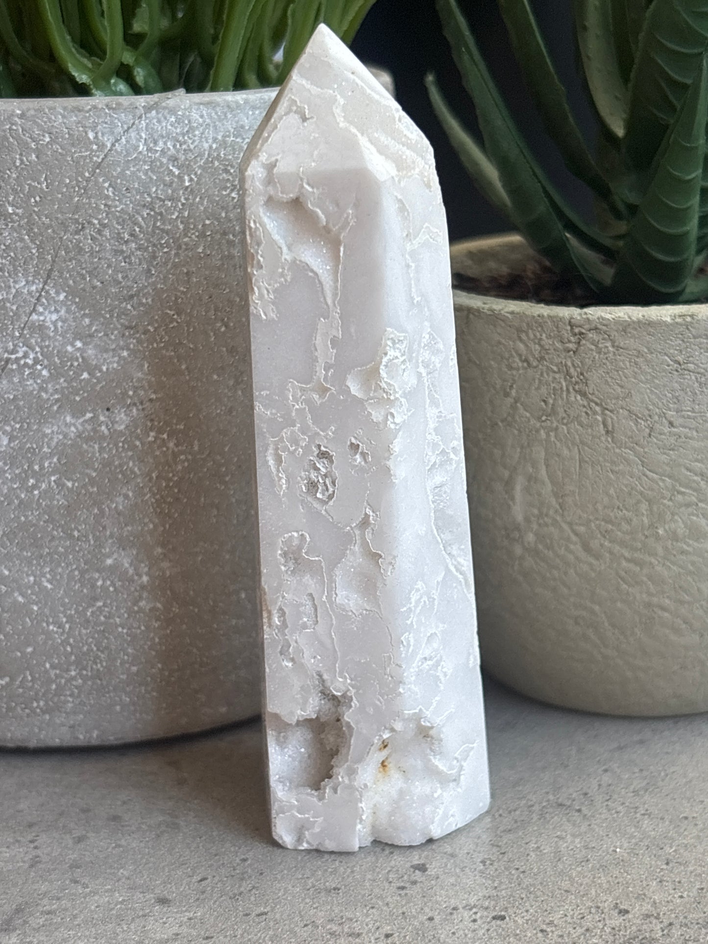 WHITE DRUZY AGATE TOWERS 50% OFF