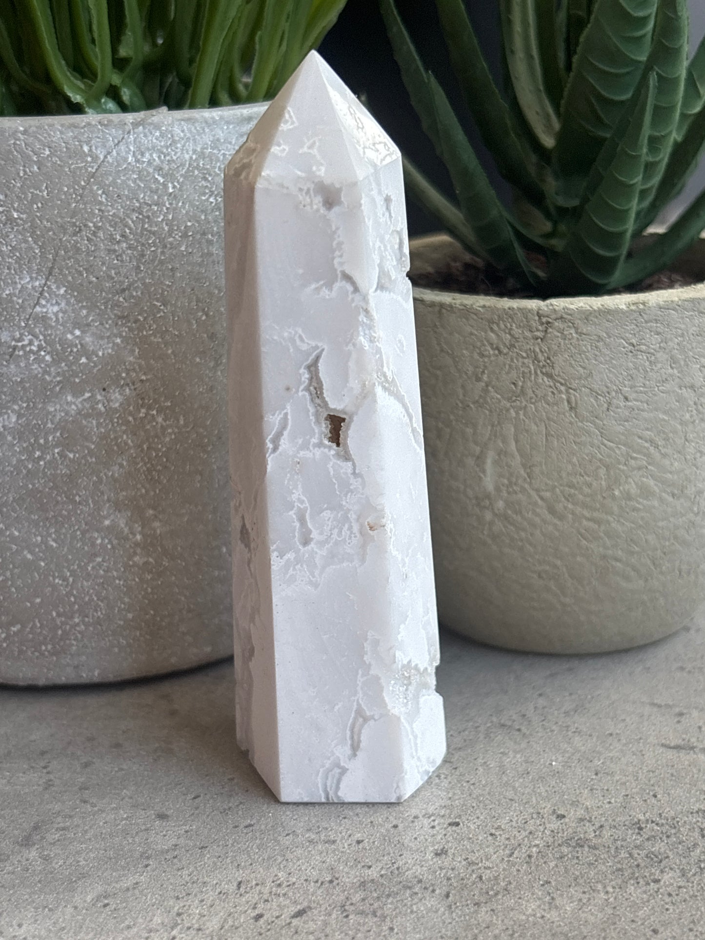 WHITE DRUZY AGATE TOWERS 50% OFF