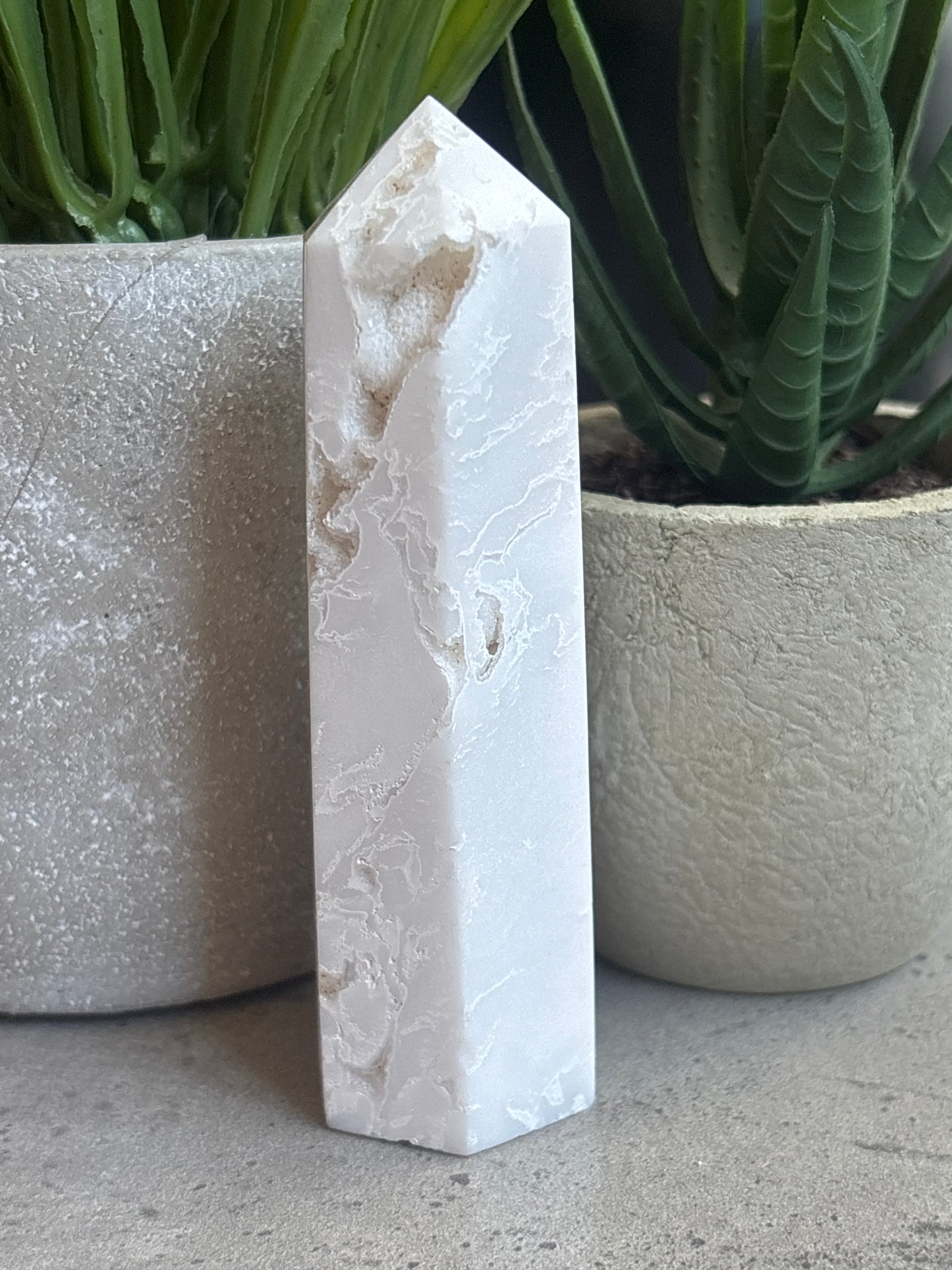 WHITE DRUZY AGATE TOWERS 50% OFF