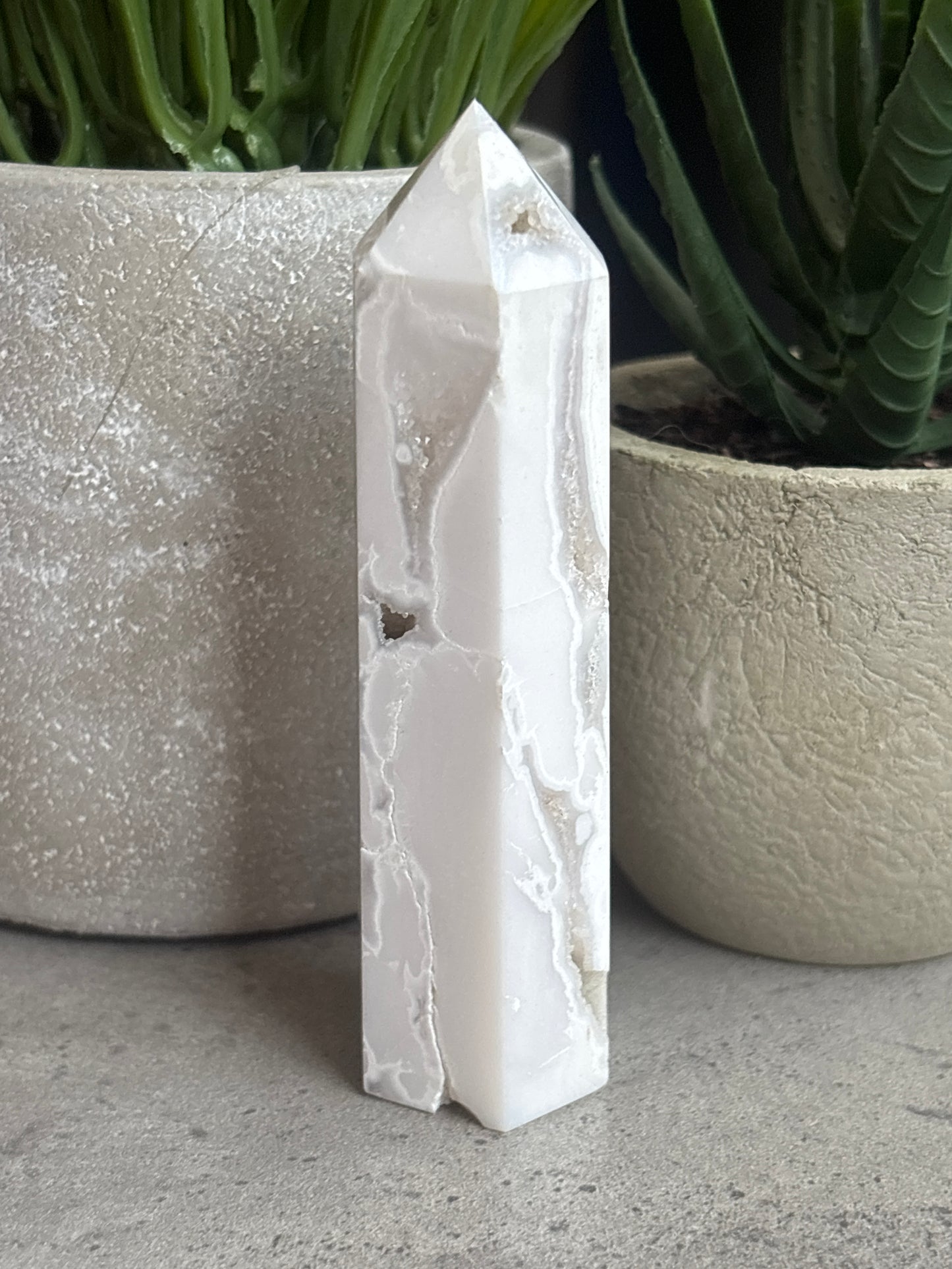 WHITE DRUZY AGATE TOWERS 50% OFF