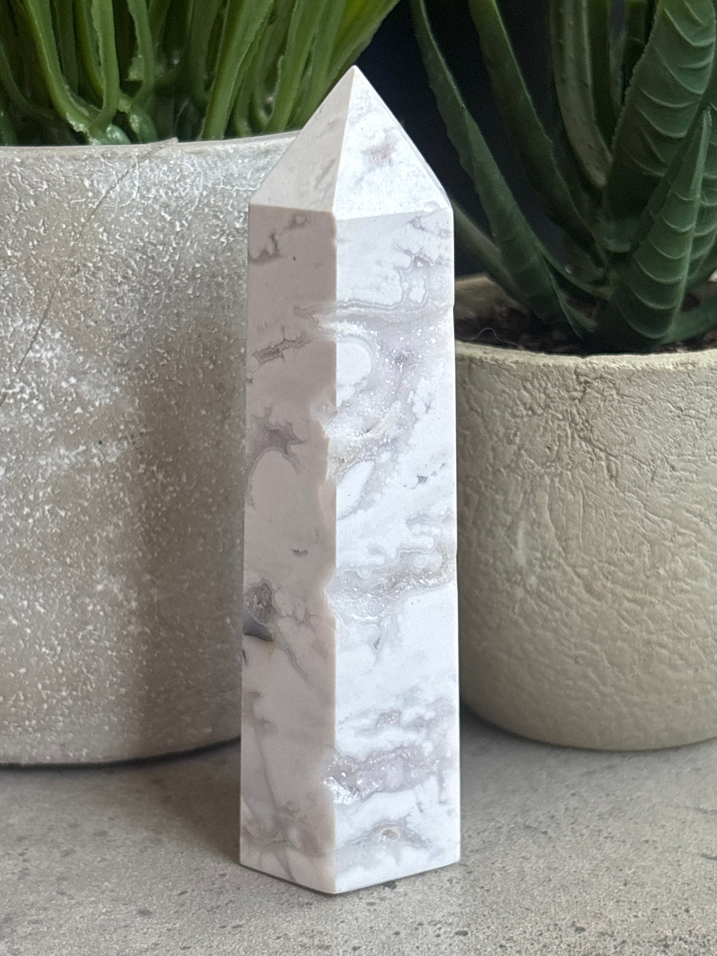 WHITE DRUZY AGATE TOWERS 50% OFF