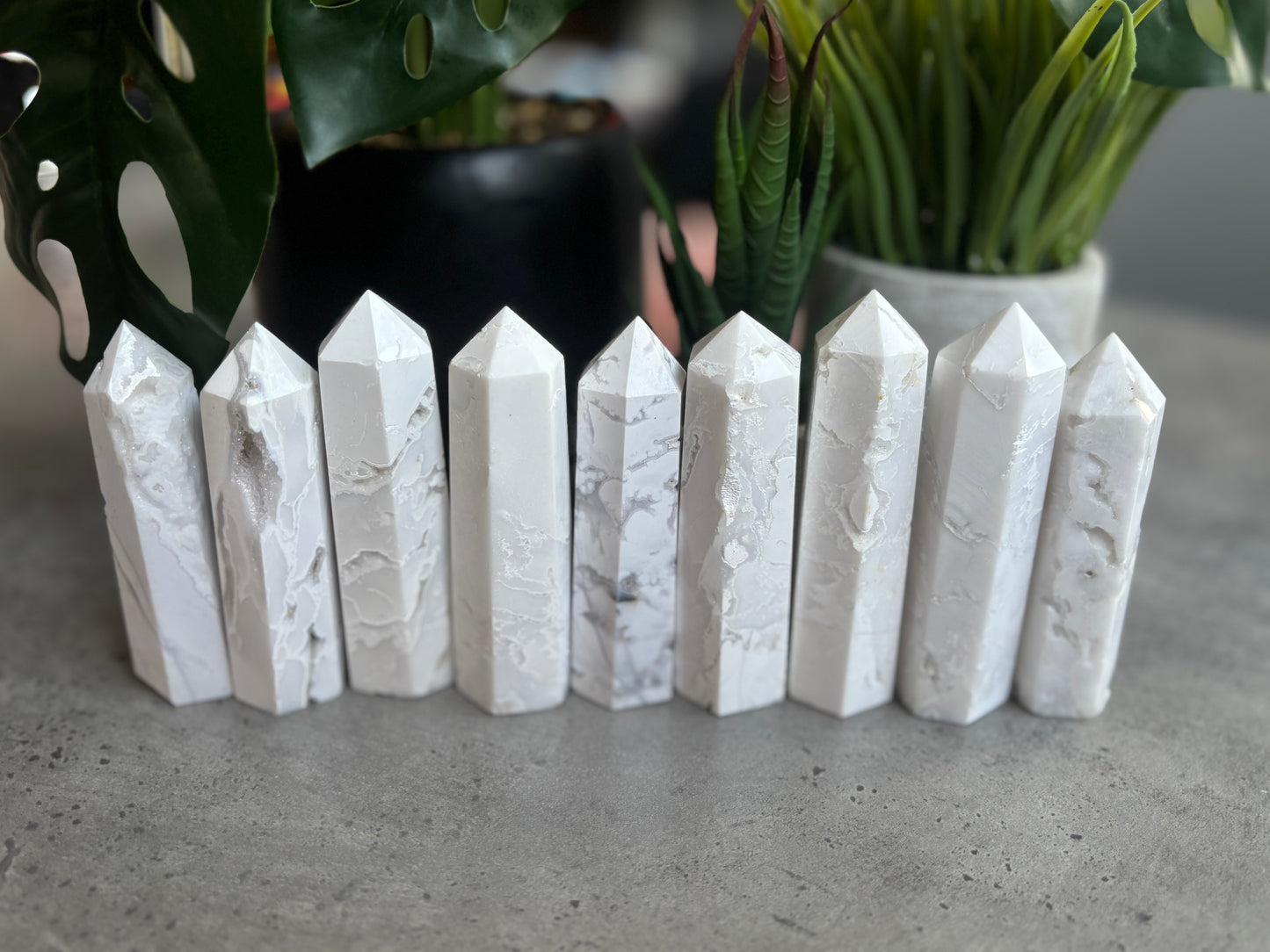 WHITE DRUZY AGATE TOWERS 50% OFF