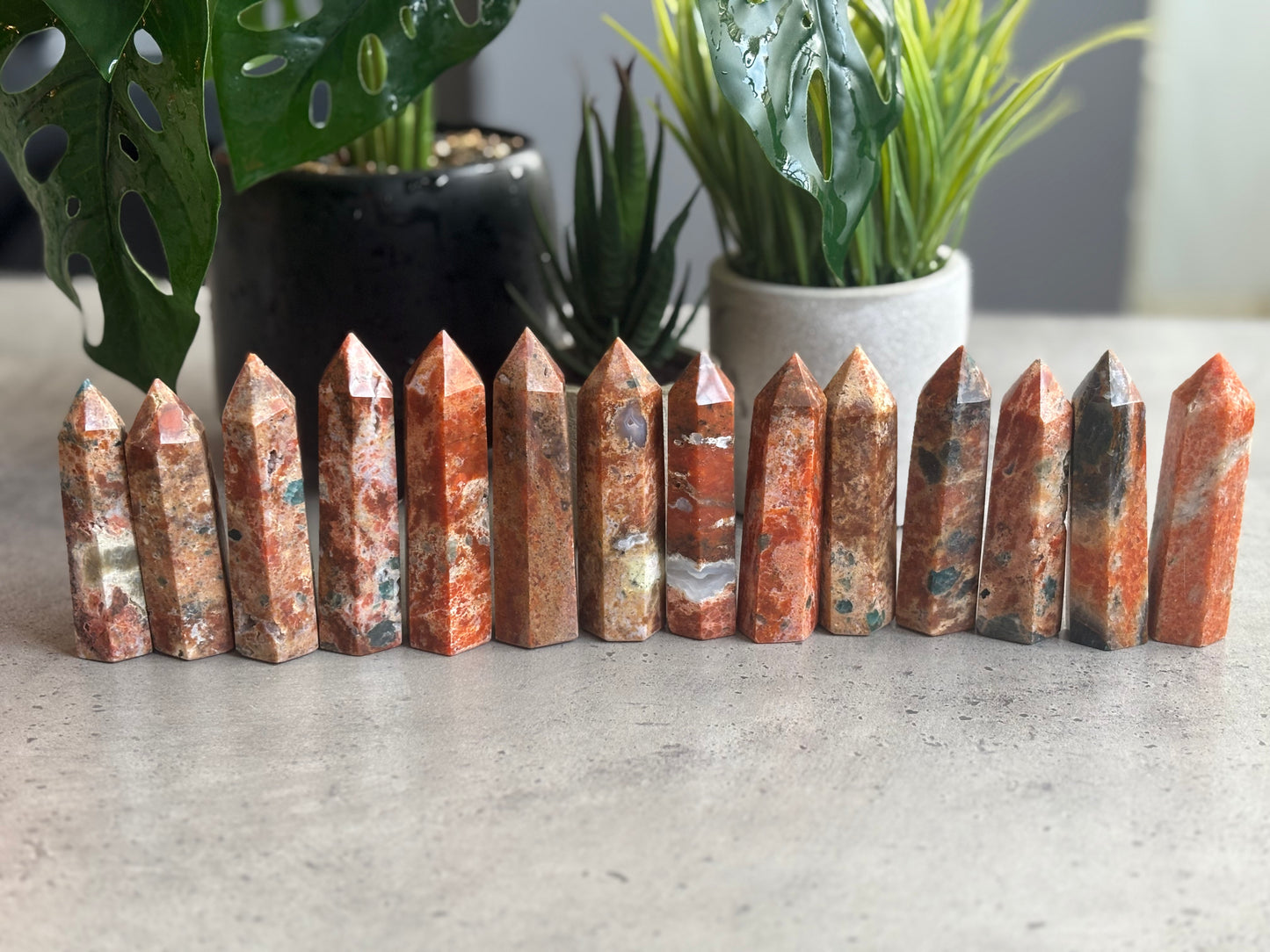 SUNSTONE AND BLUE APATITE TOWERS 50% OFF