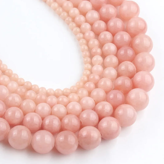 Natural Pink Sun Stone Bead Strand