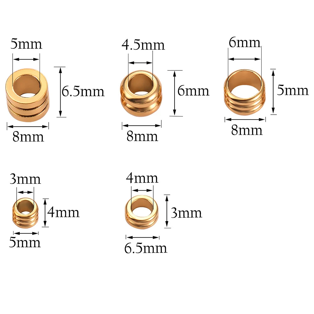 30pcs Stainless Steel Spacer Beads