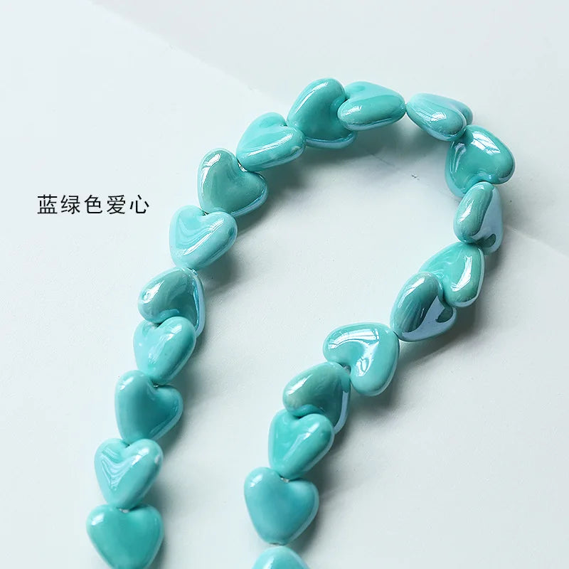20pcs 15x13mm Heart Shape Ceramic Beads
