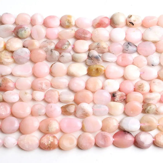 6-8mm Irregular Natural Pink Opal Pebble Bead Strand