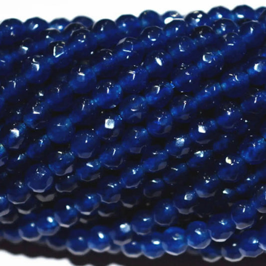 6mm HQ Faceted Dark Blue Sapphire Beads (15" Strand)