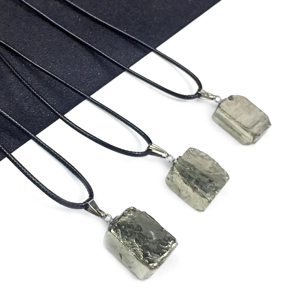 Natural Raw Pyrite Cube Pendant (16-20mm)