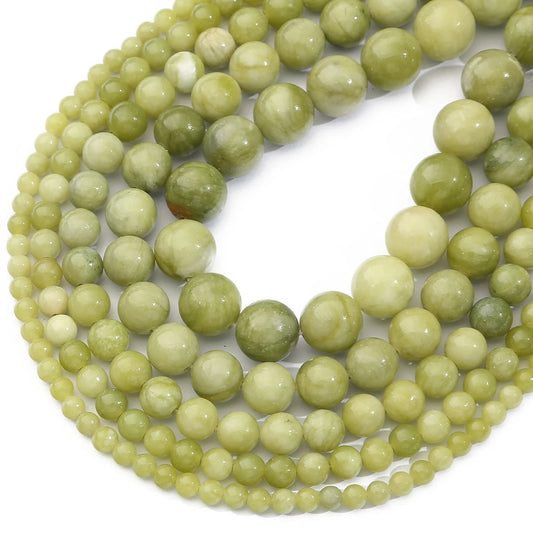 Natural Taiwanese Green Jade Bead Strand