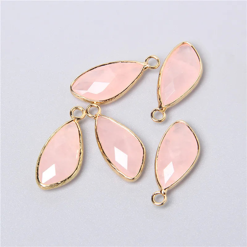 Lot de 2 pendentifs en pierre naturelle en forme de larme