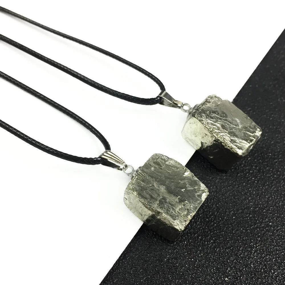 Natural Raw Pyrite Cube Pendant (16-20mm)