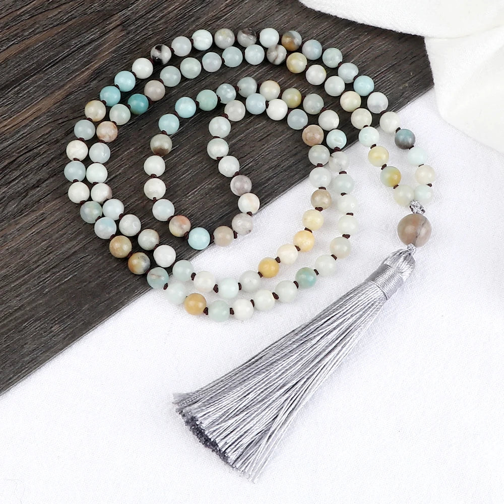 Collier Mala 108 perles de pierre