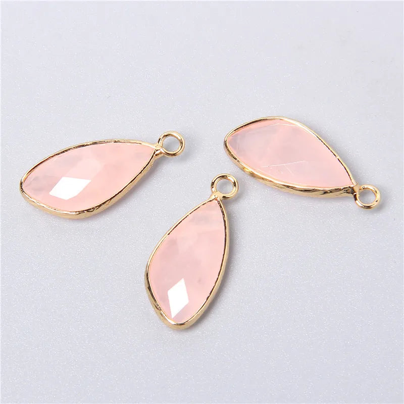 Lot de 2 pendentifs en pierre naturelle en forme de larme