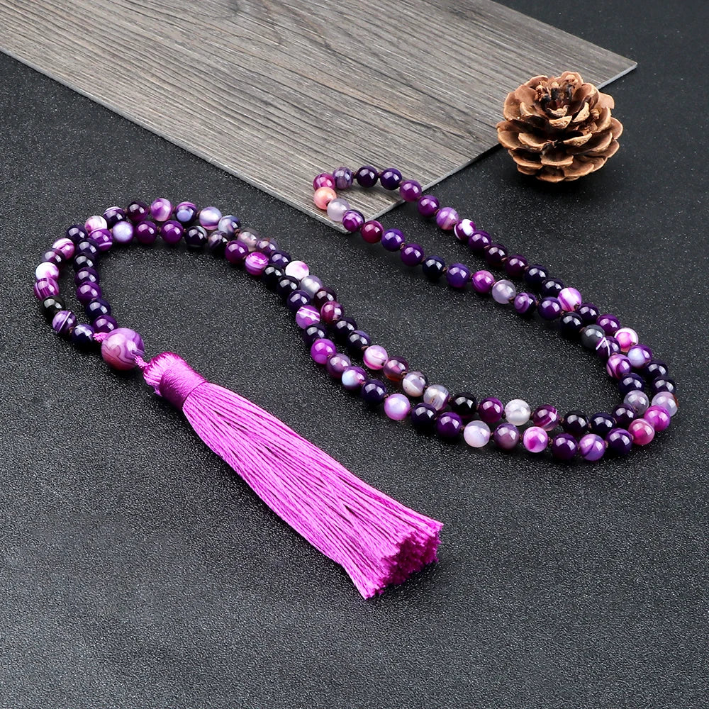 Collier Mala 108 perles de pierre