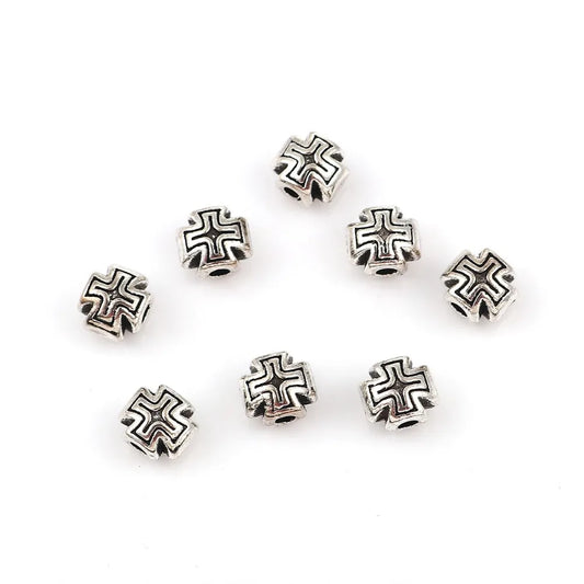 50pcs Stainless Steel Cross Spacer Beads 18mm