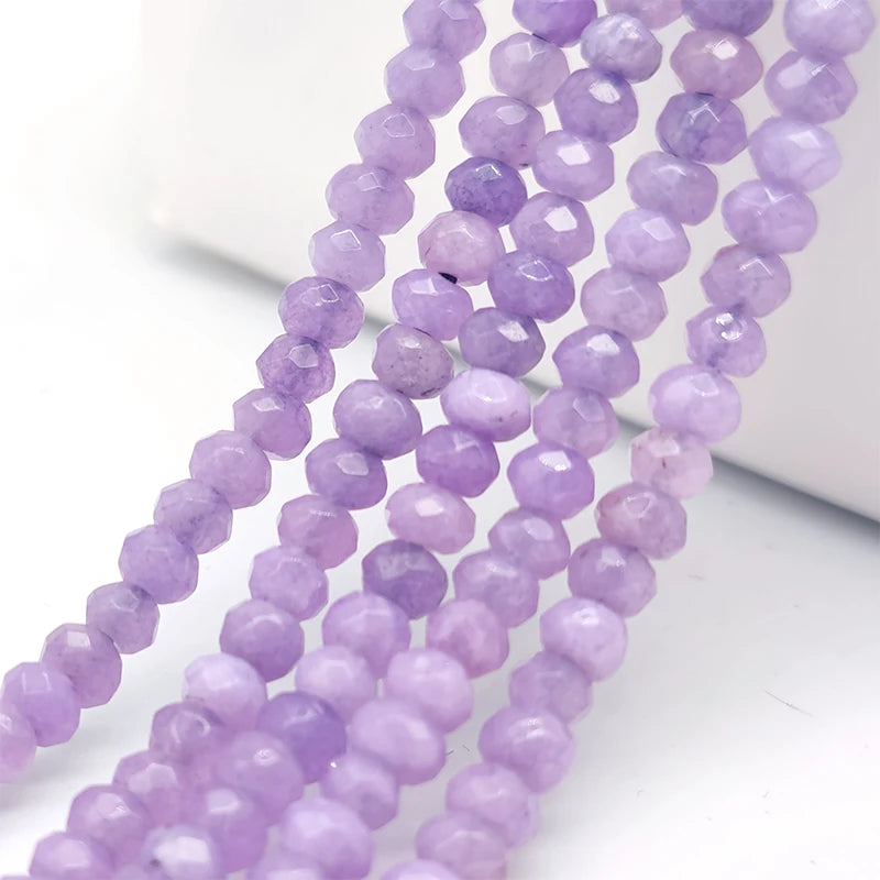 4mm Faceted Natural Light Purple Jade Bead Strand (104pcs)