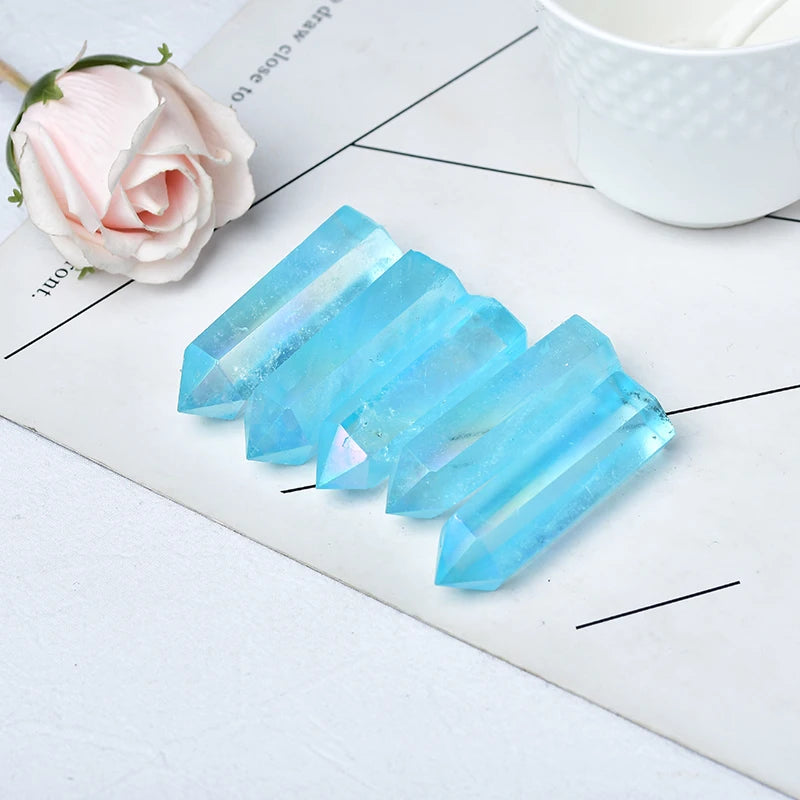 Natural Blue Aura Quartz ower