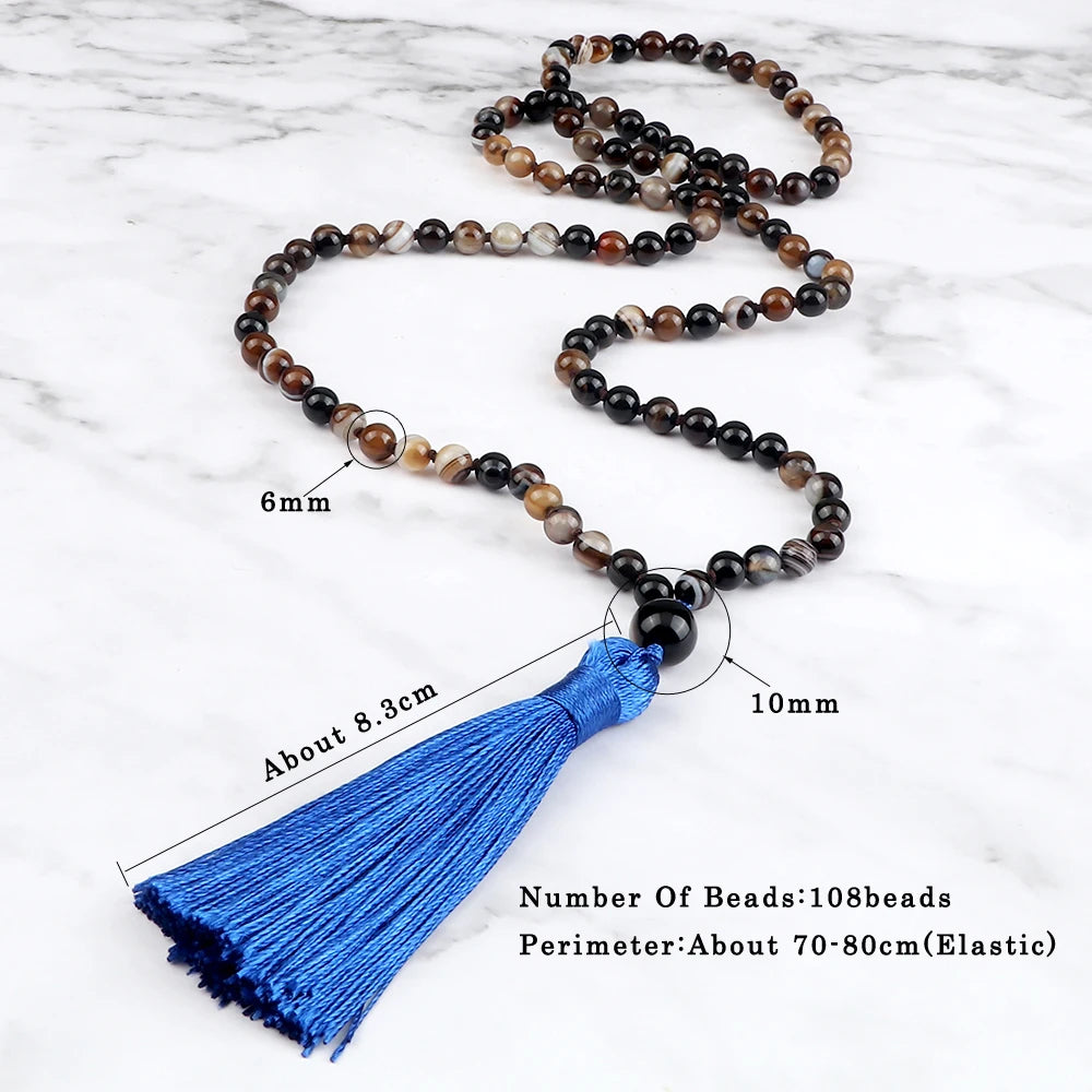 Collier Mala 108 perles de pierre