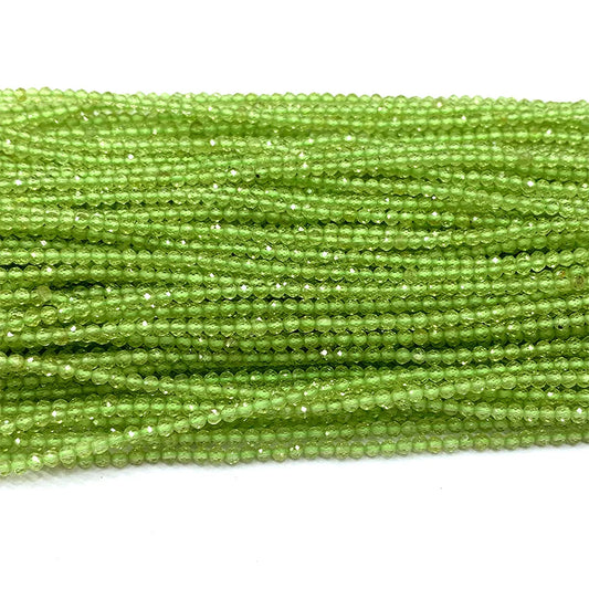Natural Green Peridot Small Round Bead Strand