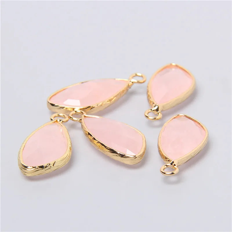 Lot de 2 pendentifs en pierre naturelle en forme de larme
