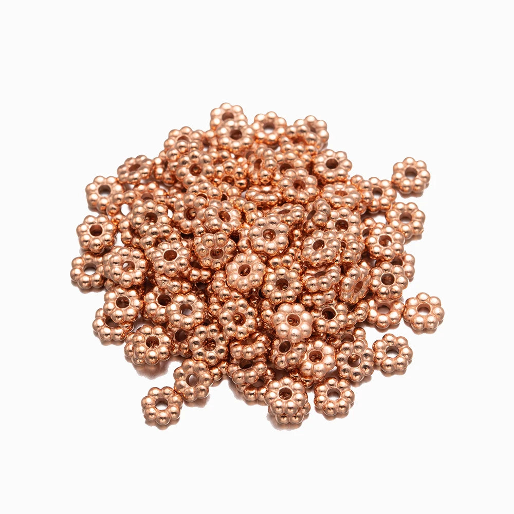 500pcs 4mm Flower Spacer Beads