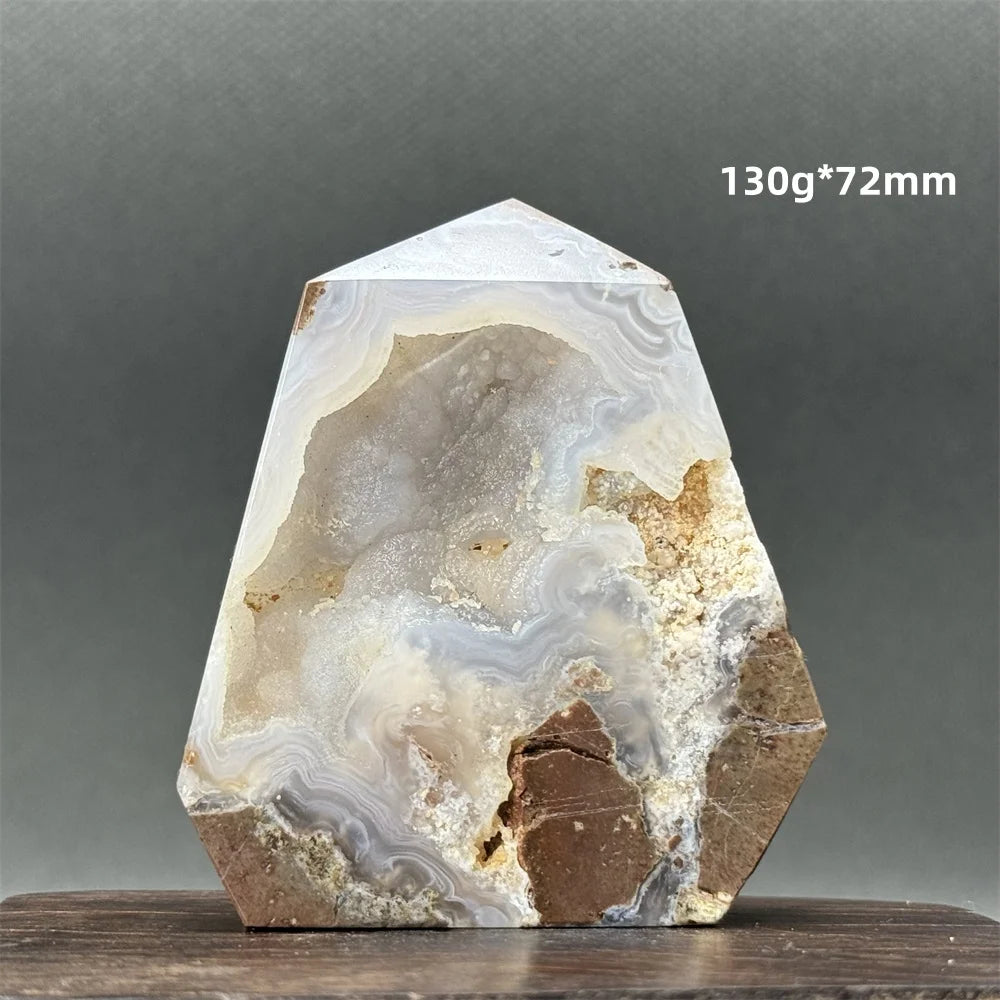 Natural Druzy Geode Fairy Window Tower