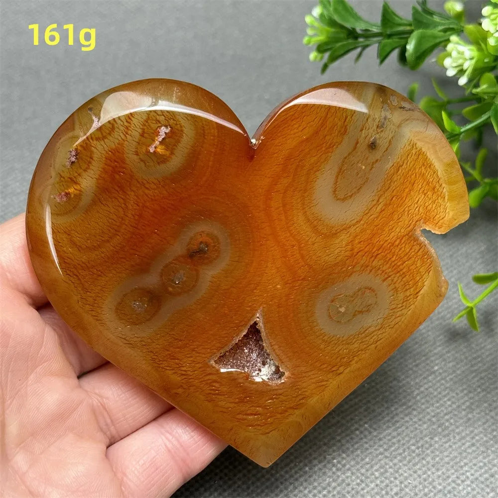 Natural Red Carnelian Druzy Heart