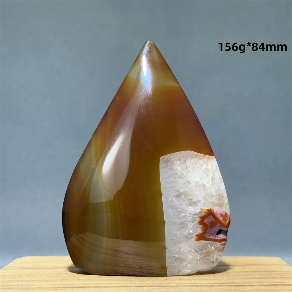 Natural Caramel Carnelian Agate Freeform Torch