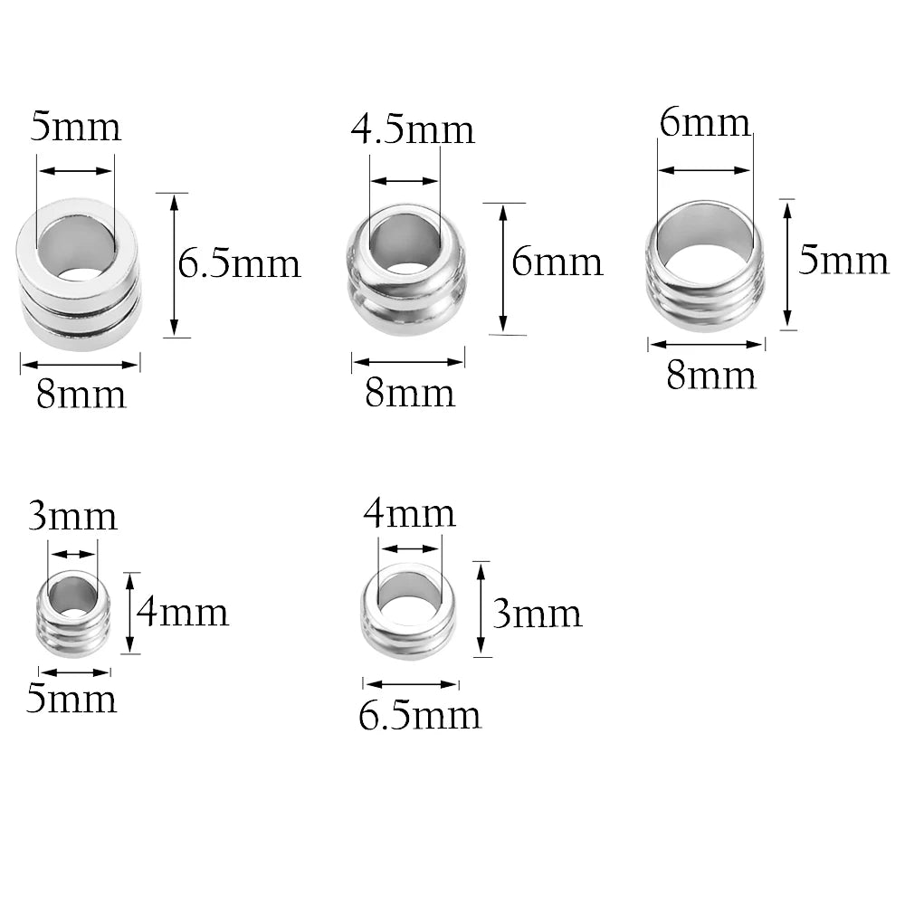 30pcs Stainless Steel Spacer Beads