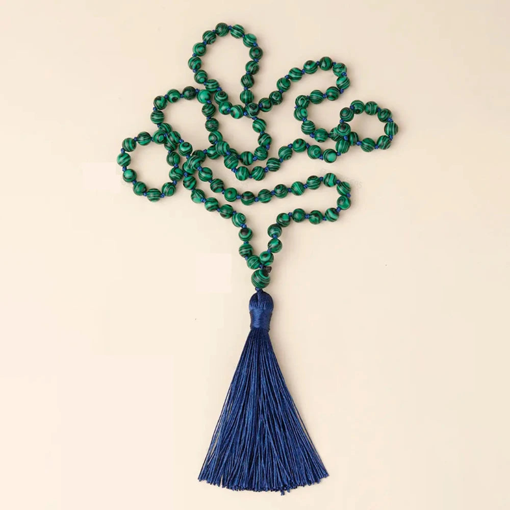 Perles de malachite verte (6-8 mm)
