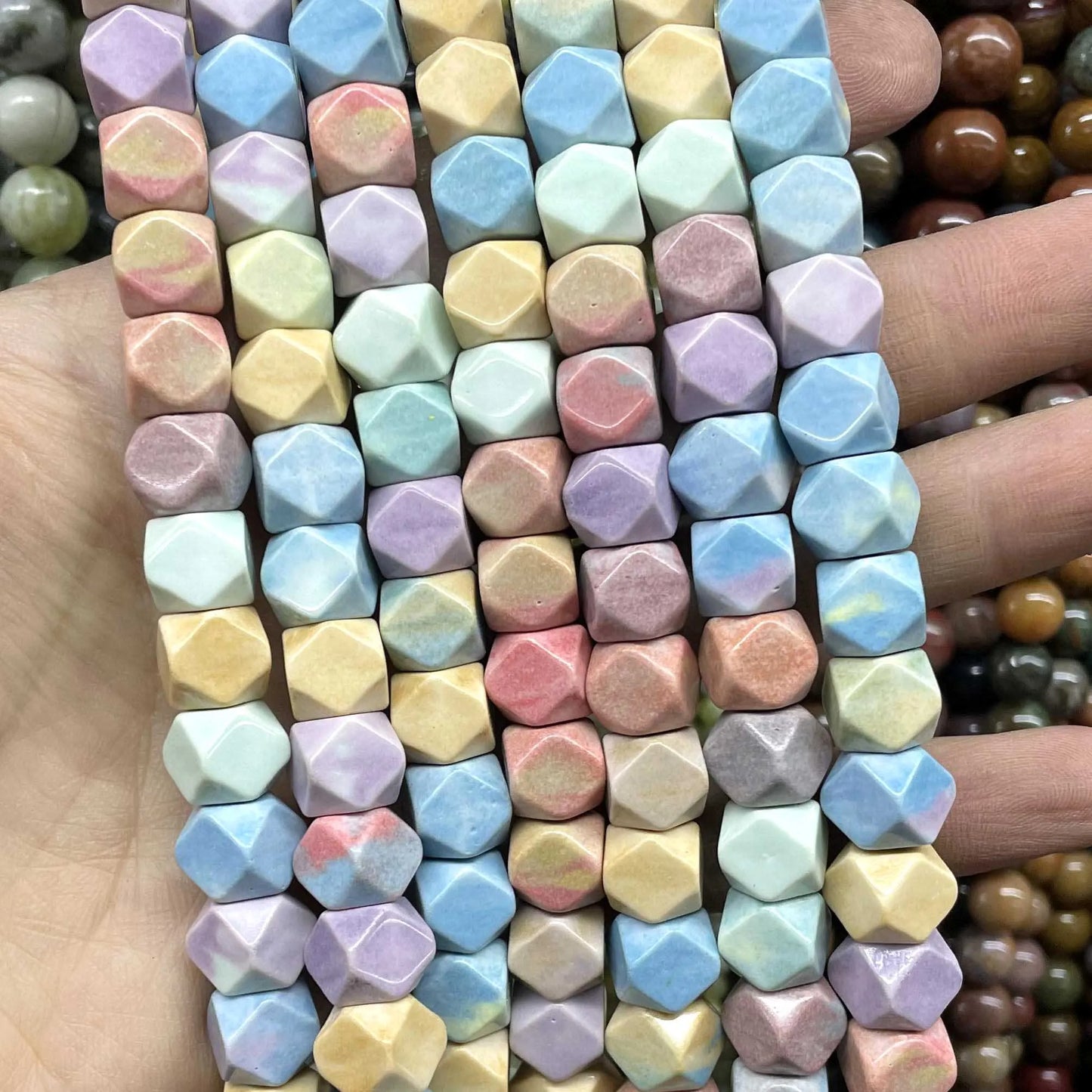 Pastel Rainbow Agate Bead Strand