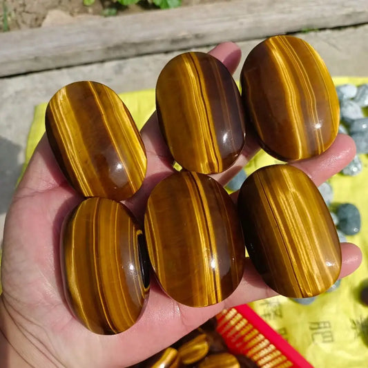 Natural Tigers Eye Palm Stone